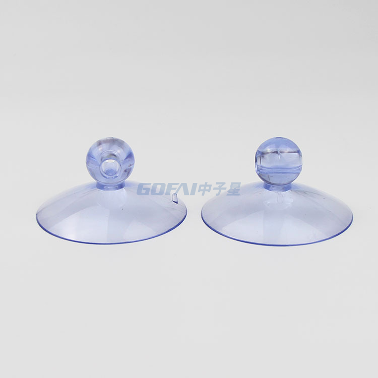 Ventosas de cabeza de bola transparente de PVC de 63 mm de alta calidad con orificio para mesa de vidrio