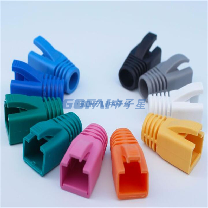 Botas de alivio de tensión de manga protectora de material de PVC de alta calidad para cables Ethernet RJ45 para cables Ethernet