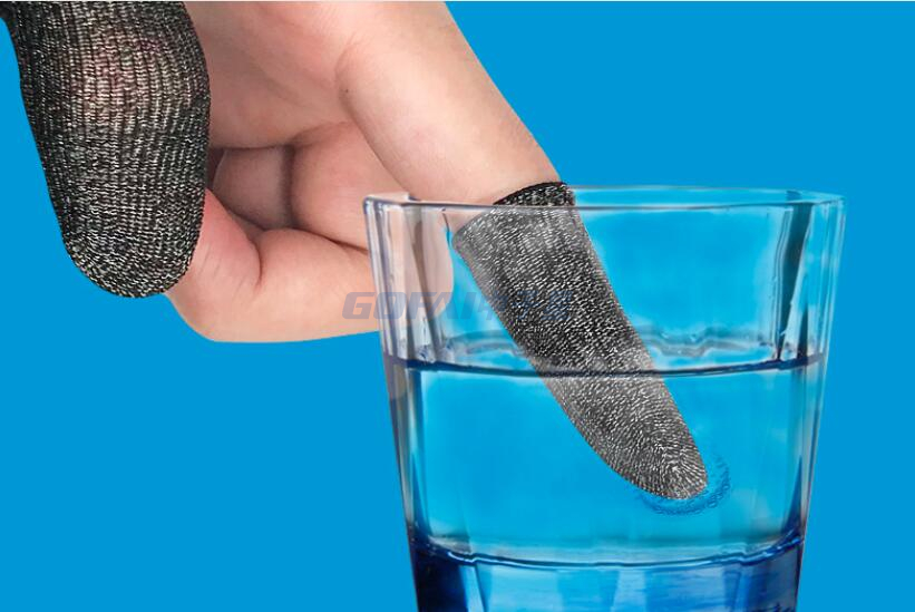 Fabricante OEM Guantes de pantalla táctil al por mayor a la venta Mando de juego móvil Mangas de dedo de fibra de plata antisudor